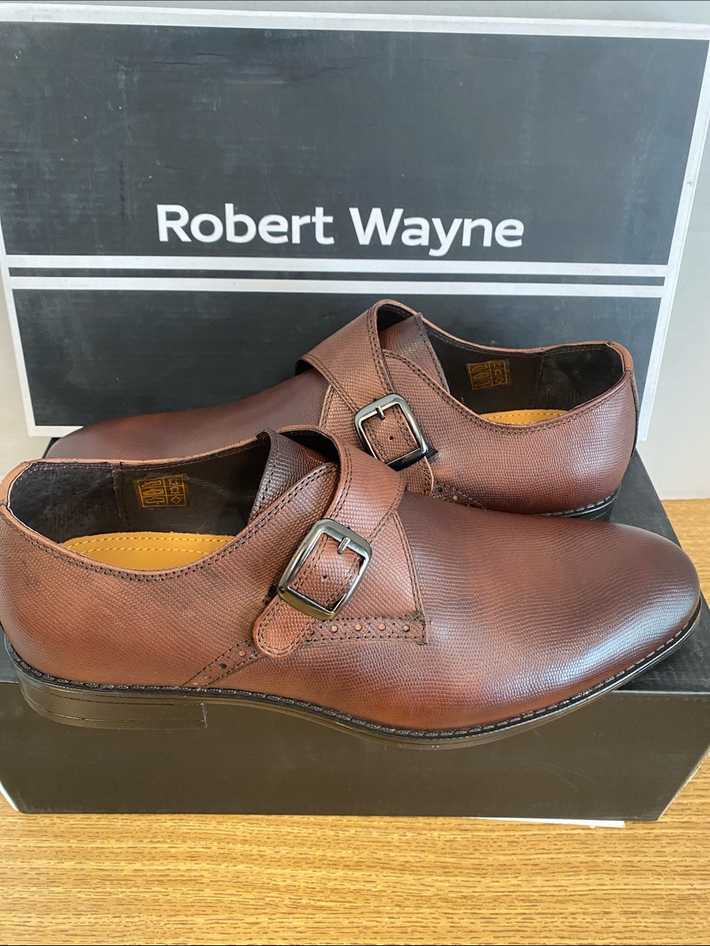 Robert Wayne Brown Leather Double Monk Strap Oxfords
